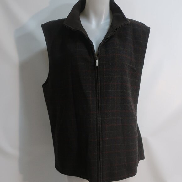 Mens Ermenegildo Zegna Brown, Red Plaid Vest XXL/56 - Picture 1 of 12